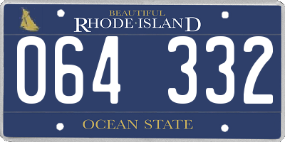 RI license plate 064332