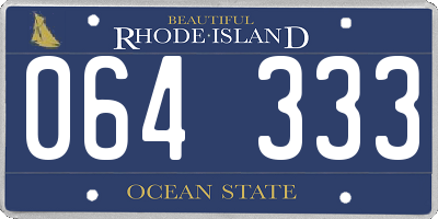 RI license plate 064333