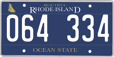 RI license plate 064334