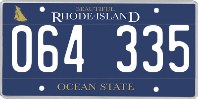 RI license plate 064335