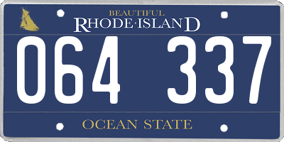 RI license plate 064337
