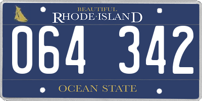 RI license plate 064342