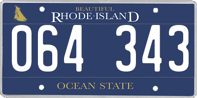 RI license plate 064343