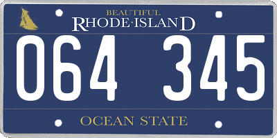 RI license plate 064345