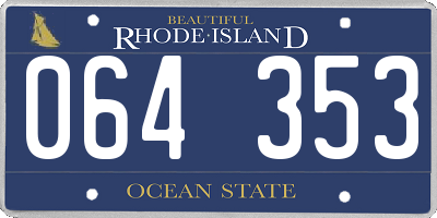 RI license plate 064353