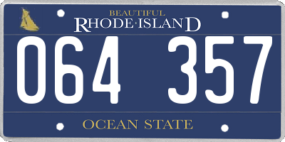 RI license plate 064357