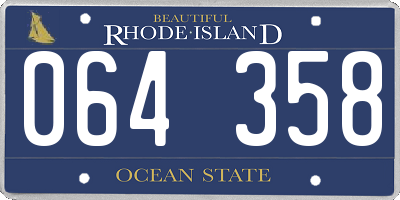 RI license plate 064358