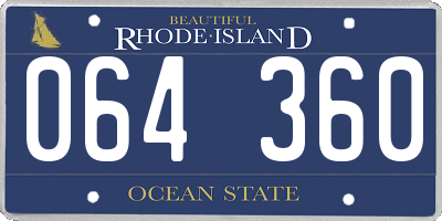 RI license plate 064360