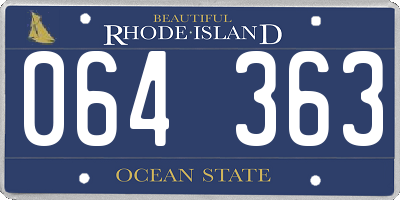 RI license plate 064363