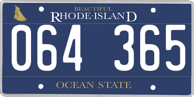 RI license plate 064365