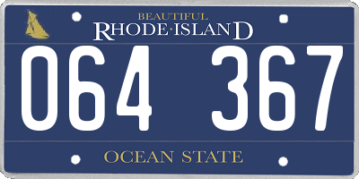 RI license plate 064367