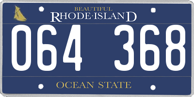 RI license plate 064368
