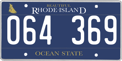 RI license plate 064369