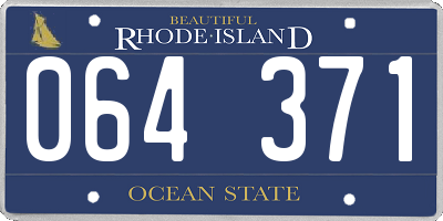 RI license plate 064371