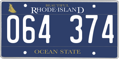 RI license plate 064374