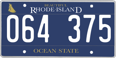 RI license plate 064375