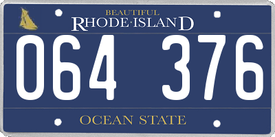 RI license plate 064376