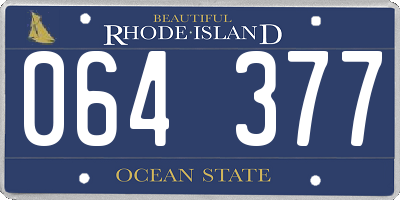 RI license plate 064377