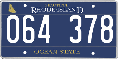 RI license plate 064378