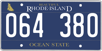 RI license plate 064380