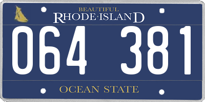 RI license plate 064381