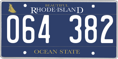 RI license plate 064382