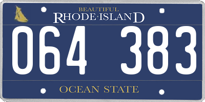 RI license plate 064383