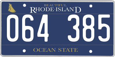 RI license plate 064385