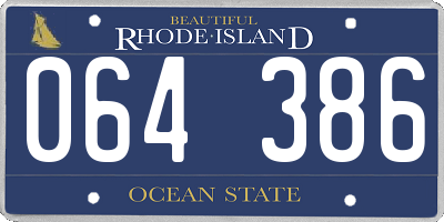 RI license plate 064386