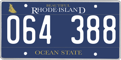 RI license plate 064388