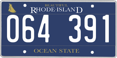 RI license plate 064391
