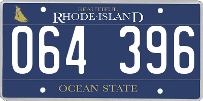 RI license plate 064396