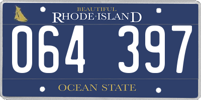 RI license plate 064397