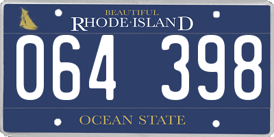 RI license plate 064398