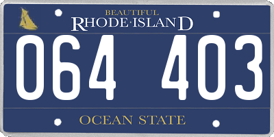 RI license plate 064403
