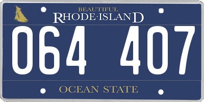 RI license plate 064407