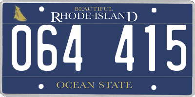 RI license plate 064415