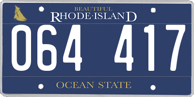 RI license plate 064417