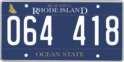RI license plate 064418