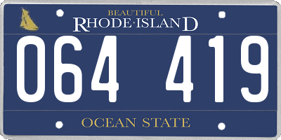 RI license plate 064419