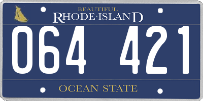 RI license plate 064421