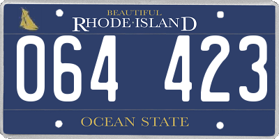 RI license plate 064423