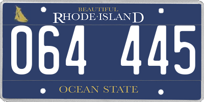RI license plate 064445