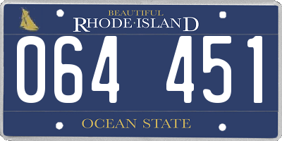 RI license plate 064451