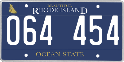 RI license plate 064454