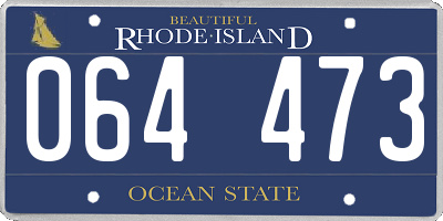 RI license plate 064473