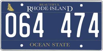 RI license plate 064474