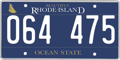 RI license plate 064475