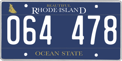 RI license plate 064478