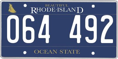 RI license plate 064492